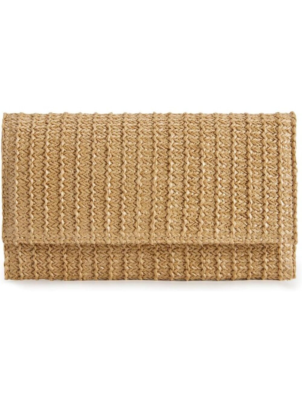 Women’s Khaki3 Straw Woven Clutch Purse Crossbody Evening Wedding Handbag